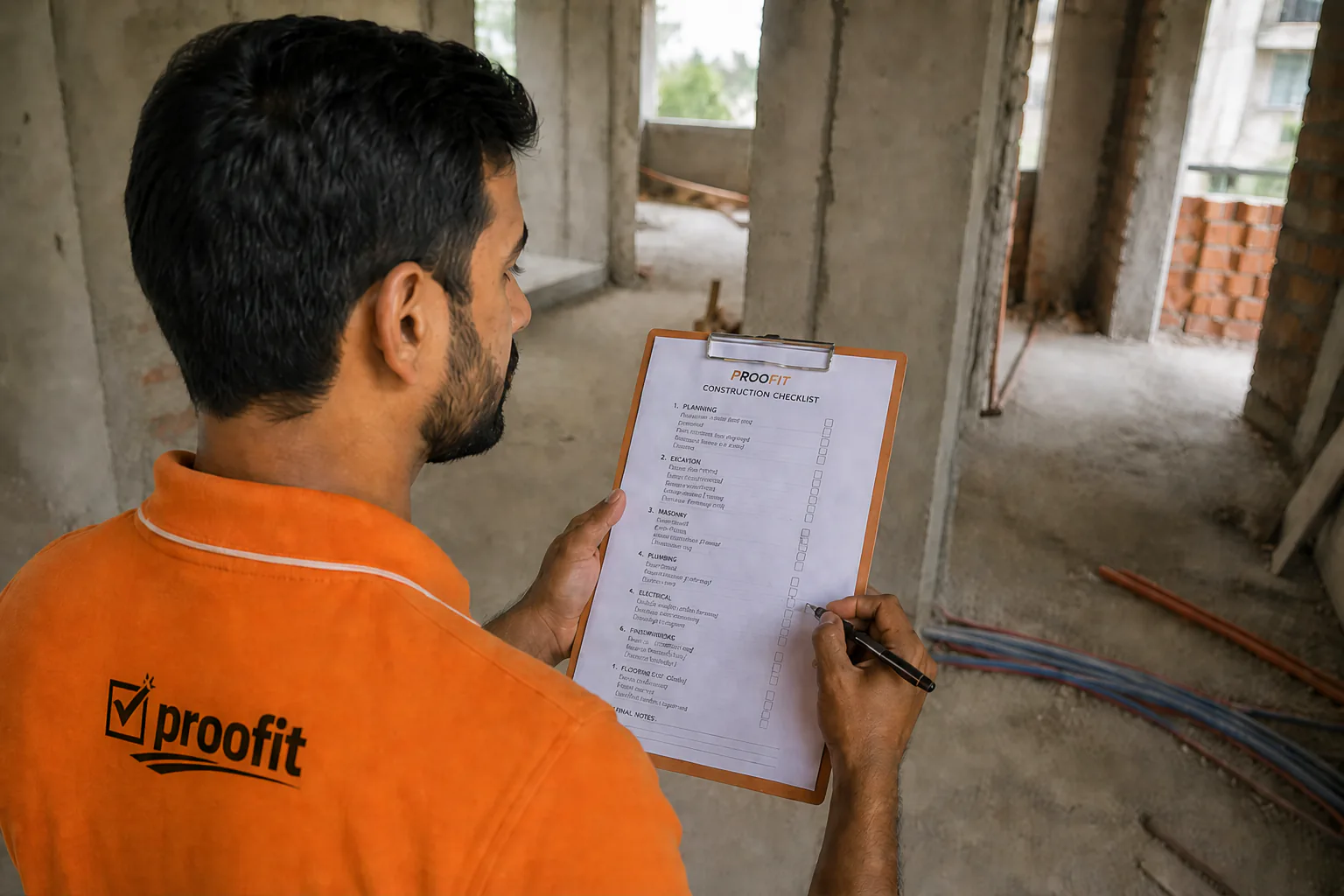 Proofit inspector auditing construction quality on site