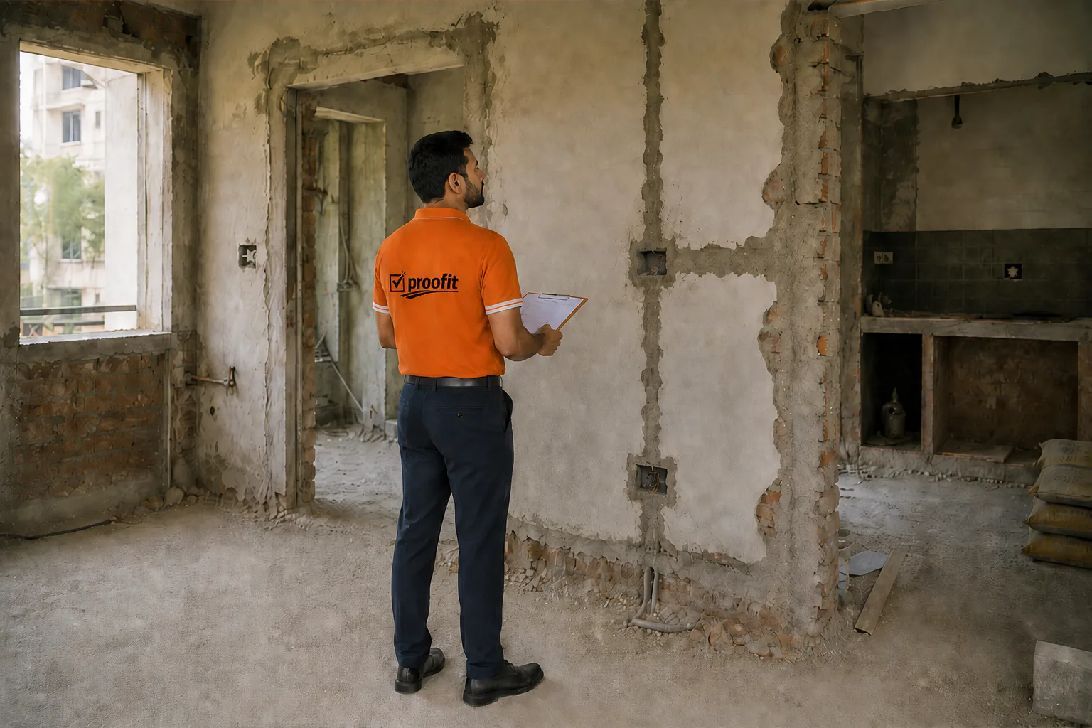 Proofit inspector checking finishes after renovation work